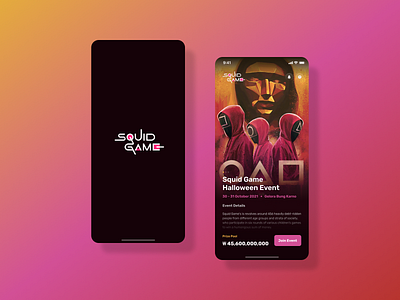 Squid Game Event App app dailyuiux design event event details inspiration ios squid game ui uiux ux