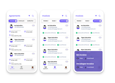 CRM Purple Theme branding design flat icon minimal mobile app design typography ui ux