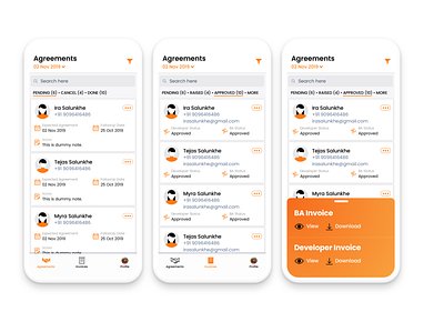 CRM Orange Theme branding design flat icon minimal mobile mobile app design typography ui ux