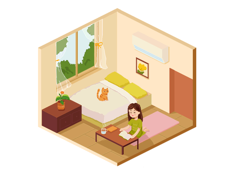 My room animation illustration pixel art