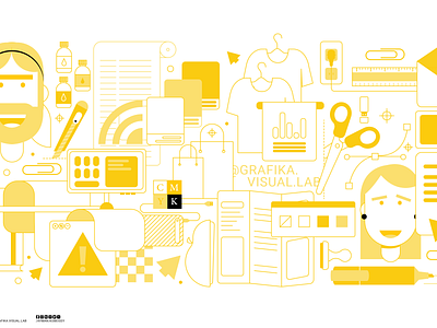 The Printing Lab design illustration minimal