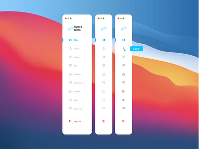 Sniper news website / side menu design