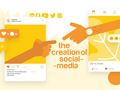 The Creation of Social media design illustration minimal vector