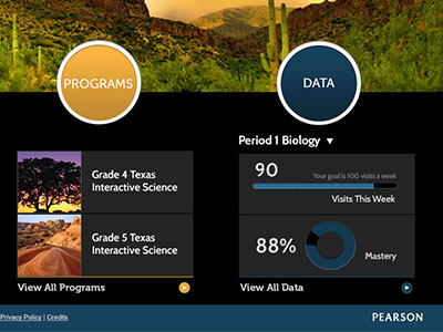Pearson Home Page Layout