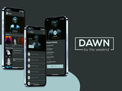 Dawn by The Weeknd album design minimal modern music ui