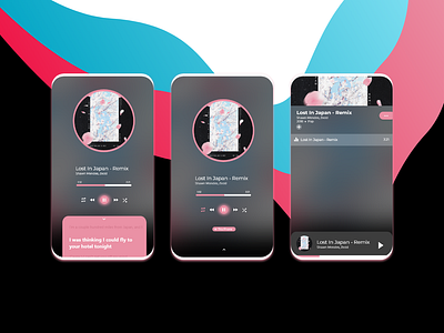 Music Player application design minimal mobile music player product