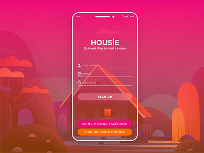 DailyUI - 1 - Sign Up Screen dailyui mobile orange pink screen signup ui