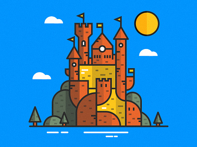 Castle castle colorful illustration simple vector