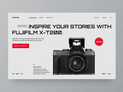 Typographic concept clean design designer interface fujifilm landing page minimalistic page typography ui ux web design