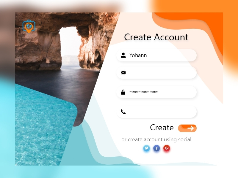Trip Sign Up day1 100 day challenge signup page flatcolors ui design