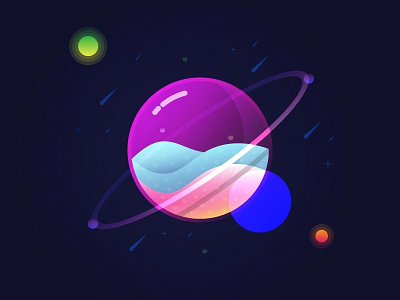 Planet Stars illustration tutvid ui vector