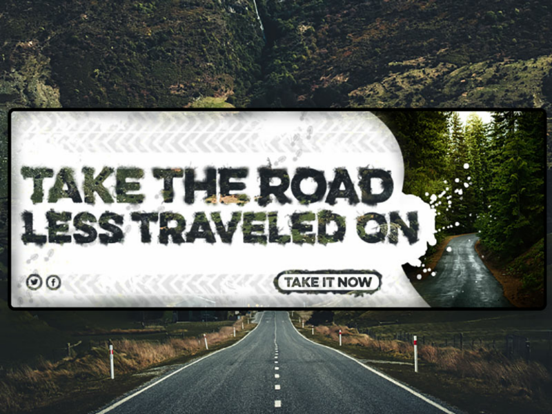 Road less taken Landing Page Concept travel landingpage typography concept ui
