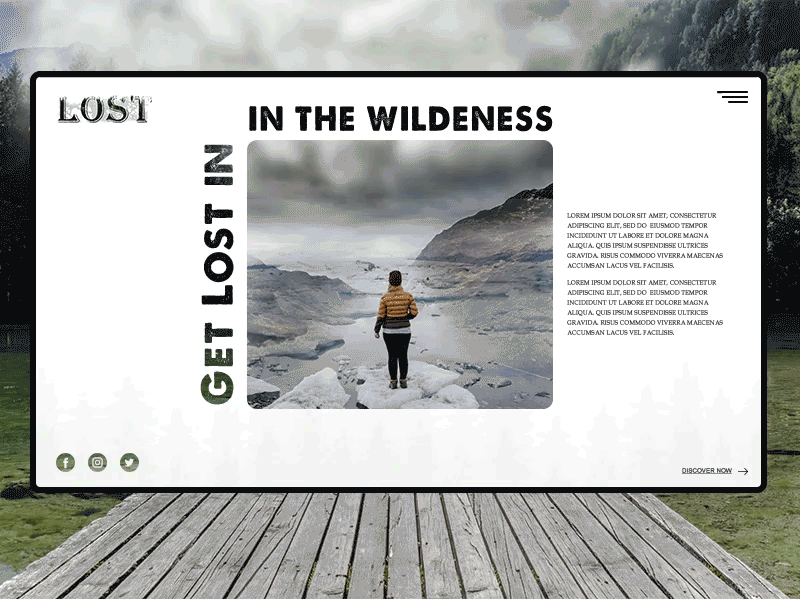 Lost In Nature 1 affter effects design landing page ui website concept