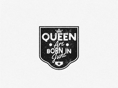 QUEEN ARE BORN IN JUNE design flat logo vector vintage badge vintage badges vintage design