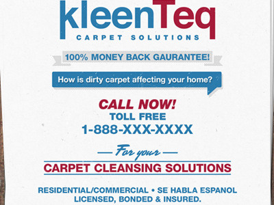 kleenTeq Promotional Flyer california clean cleaning flyer home print promotional retro services typography