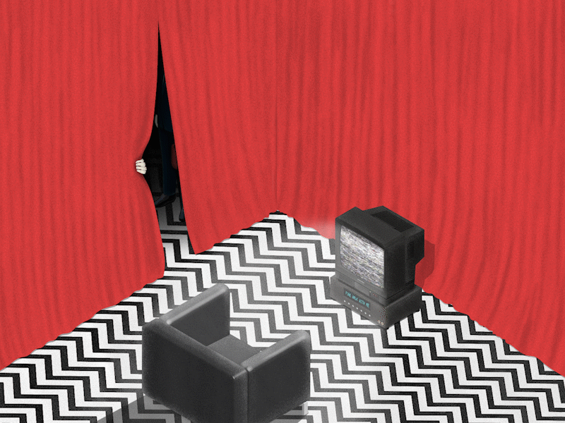 Fire Walk With Me . david lynch illustration isometric red room twin peaks