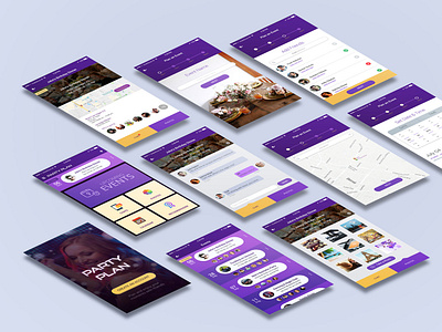 PartyPlanApp late post mobile app design party plan photoshop typogaphy user interface design ux design