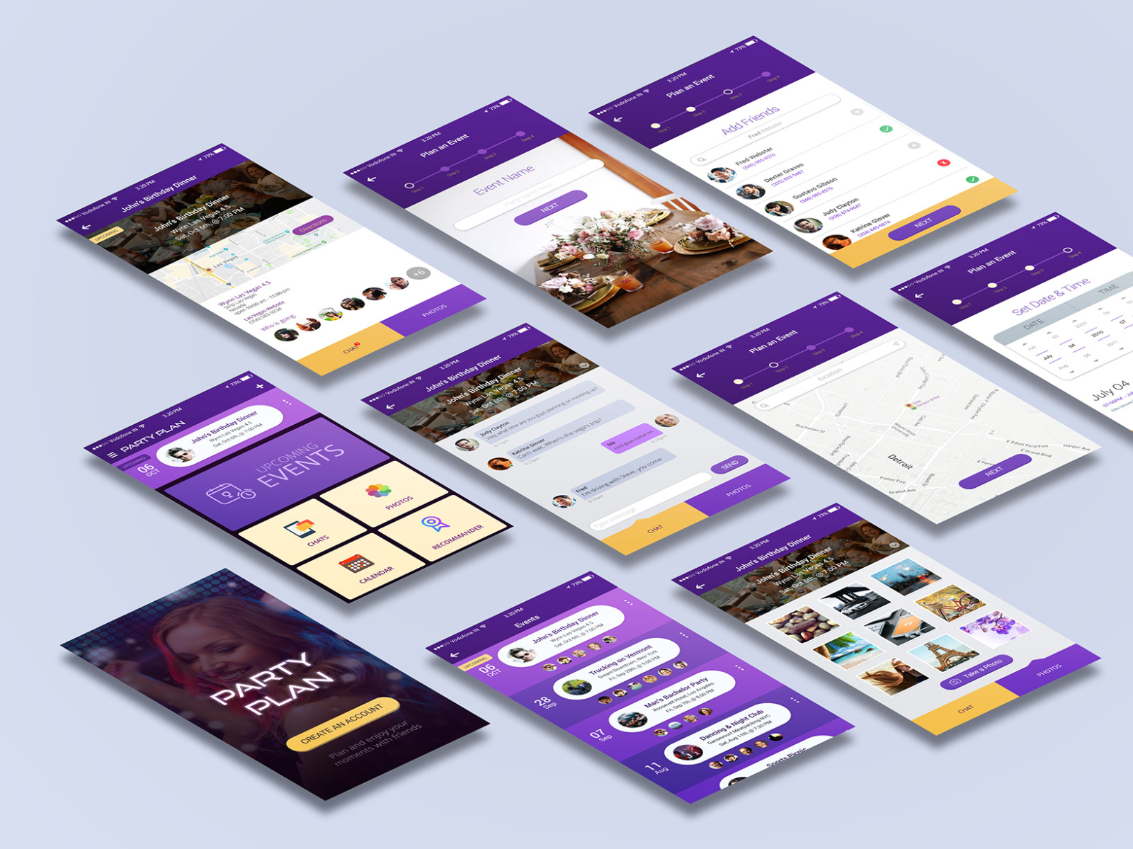PartyPlanApp by Shakthi on Dribbble