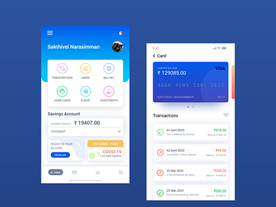 HDFC Mobile Banking App UI by Shakthi on Dribbble