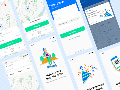 Scooter Rent App app concept ios maps mobile mobile app rent scooter ui ui ux design