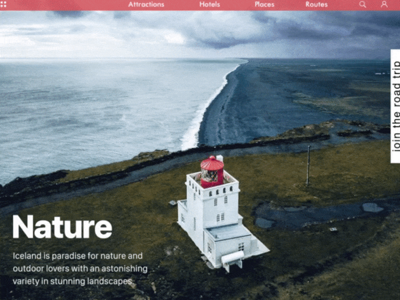 Wellcome to Iceland after affects animation iceland parallax webdesig