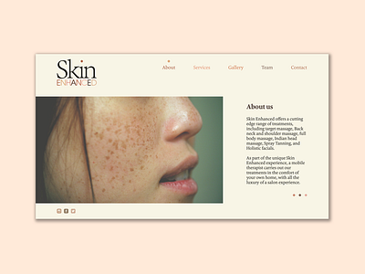 Skin Enhanced webpage design beauty digital ui ux web