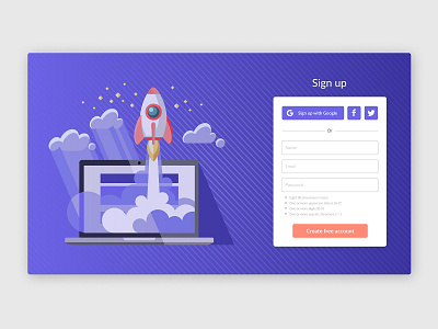 Sign up screen for desktop daily 100 challenge figma illustrator signup page ui ux