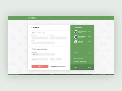 Daily UI 002 credit card checkout checkout daily 100 challenge daily ui design figma patch plants retail ui ui design ux