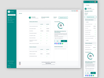 Open banking: plan information screen