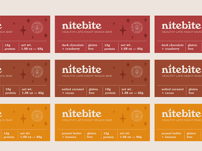 nitebite / Healthy Late-Night Snack Bar / Packaging Design brand identity design healthy packaging packaging design snackbar