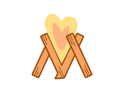 Campfire Love Icon for Matchmaking app app dating fire heart icon iconography love match matches