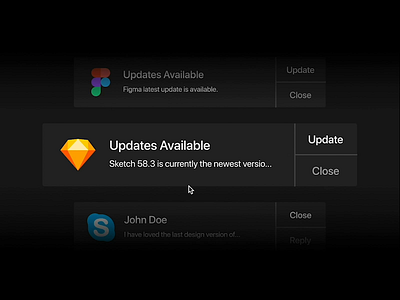 MacOS Notifications Prototype dark mode concept design doizyn figma figmadesign prototype ux