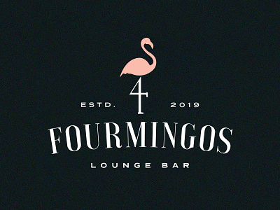 Fourmingos lounge bar bar bird bird illustration bird logo branding cafe coffee cup flamingo flamingos illustration logo logodesign logotype lounge lounge bar pink restaurant simplelogo typography vector