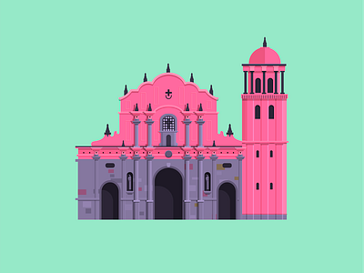 Church church pastel popayan vector