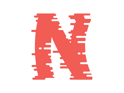 N custom letter logo n type typography