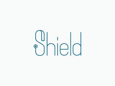 Shield Wordmark branding custom doctor logo mark medical s shield stethoscope type wordmark