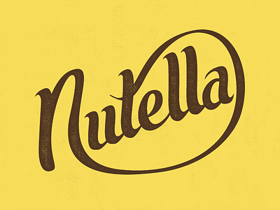 Nutella chocolate custom nutella script text type wordmark