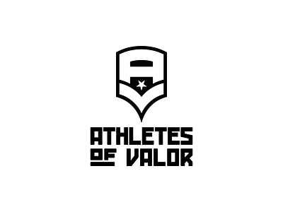 Athletes of Valor Logo v1 a athletes badge chevron custom logo logomark mark military type v wordmark