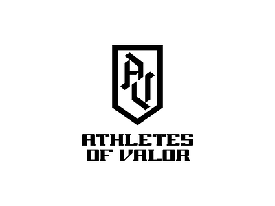 Athletes of Valor Logo v2 a athletes badge crest custom logo logomark mark military type v wordmark