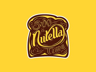 Nutella Time bread chocolate custom lettering magnet nutella script spread time type