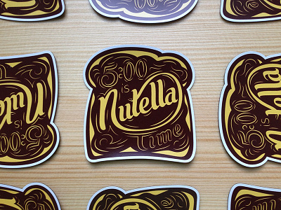 Nutella Time Magnets bread custom type lettering magnets nutella script spread time