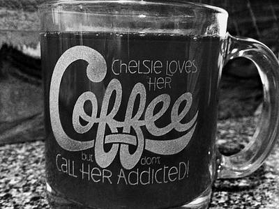 Coffee Mug coffee custom glass mug script type typography word