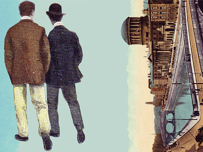 Ulysses book cover design dublin illustration ireland men photos photoshop ulysses vintage walking
