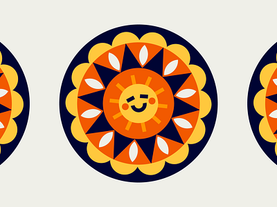 sun buddy for fun illustration kaleidoscope pattern sun sunshine vector
