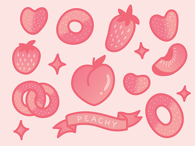peachy keen candy gummy illustration peach peach rings vector