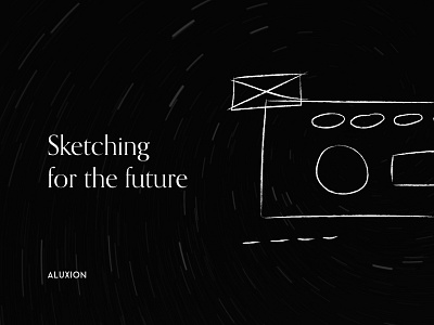 Inspirational quote - Sketching for the future aluxion black and white branding design hand drawn illustration illustrator minimal minimalism minimalistic social media social media design