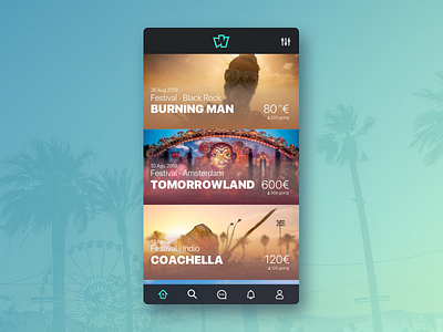 List Concerts - Wegow app design inspiration interface mobile music responsive tickets