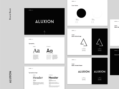 Brand Book Aluxion book app brand branding branding design concept design icon illustration logo minimal typogaphy typografia typography vector