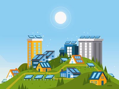 Make Renewable Do-Able alte branding color design energy illustration panel renewable solar vector