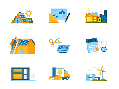 Resource Icons alternative branding color design energy icon illustration renewable solar vector